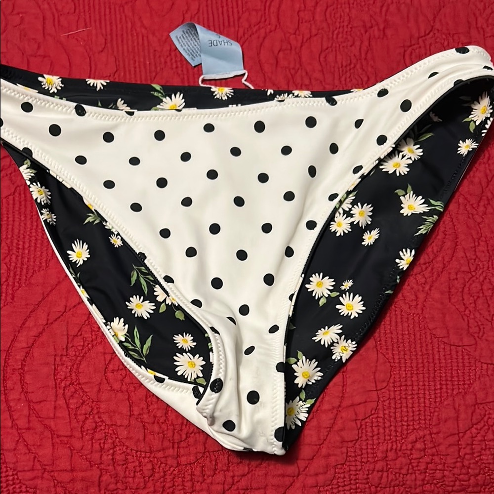 Shade & Shore Black and White Reversible Bikini Bottoms - Picture 2 of 6